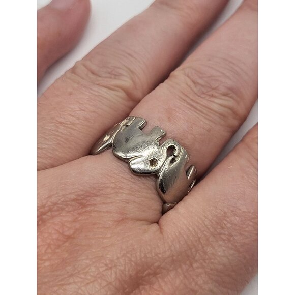 Sterling Silver 925 Stamped Elephant Ring 7.5 - Picture 4 of 10
